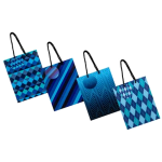 Blue Patterned Paper Gift Bag 18x23cm